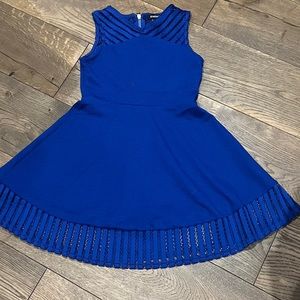 Blue with gold zipper dress